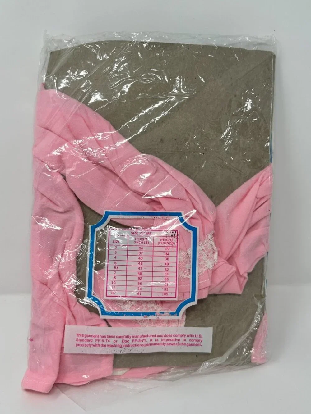 Vintage New In Package Girl’s Sleepwear By Wundies, Pink Footed Pajama, Size: 4